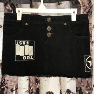Too Fast Black Punk Skirt
